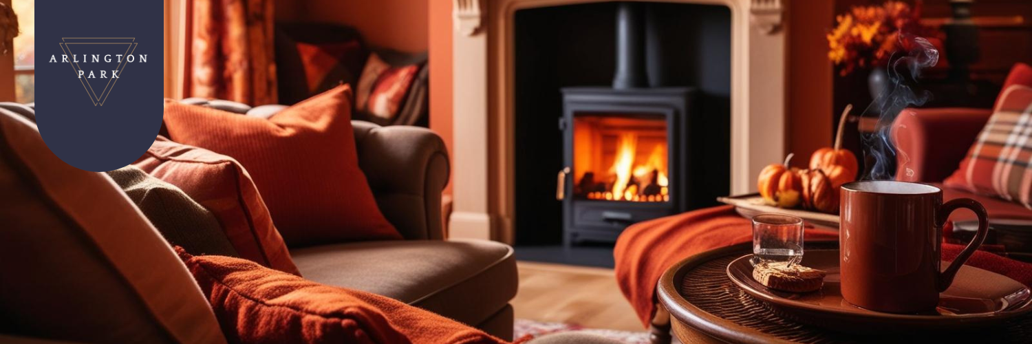 cosy UK home interior, creating an autumnal inviting and homely atmosphere. 